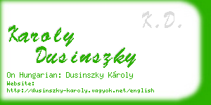 karoly dusinszky business card